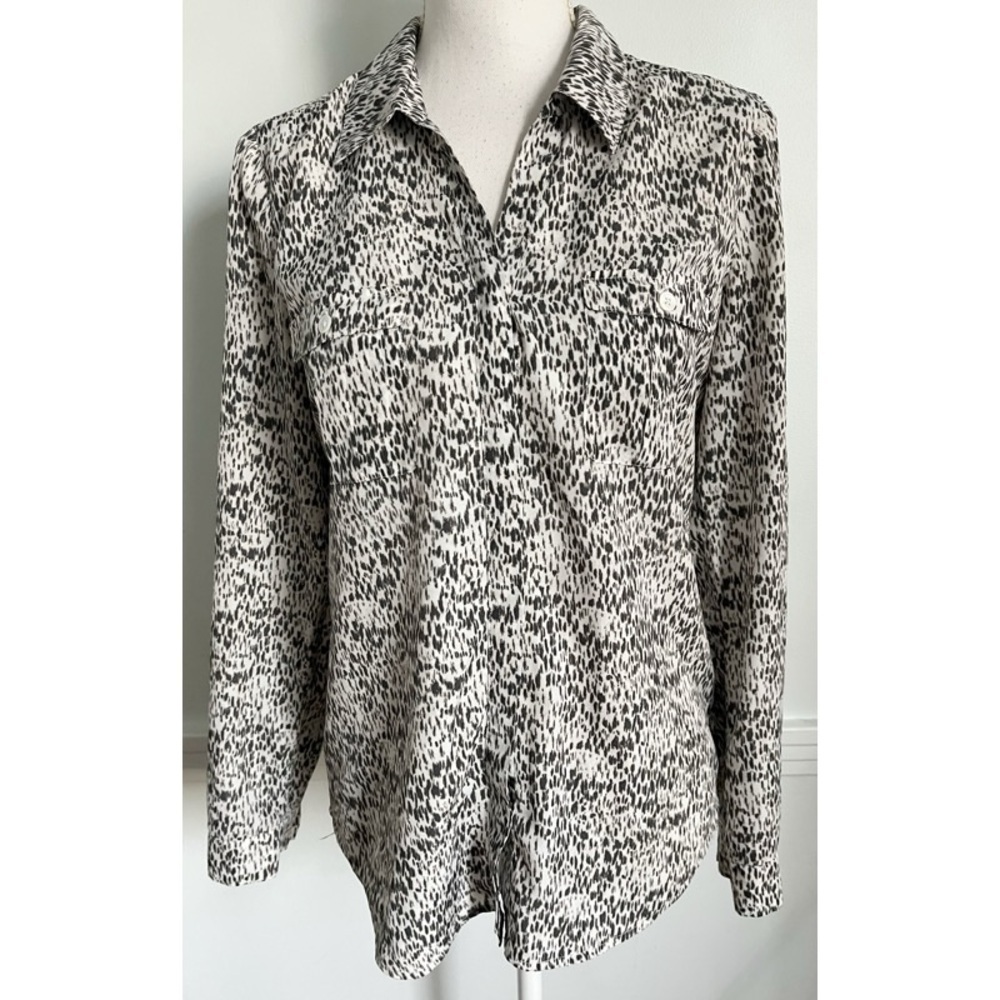 Joie • Animal Print Women's Black and White Patterned Top